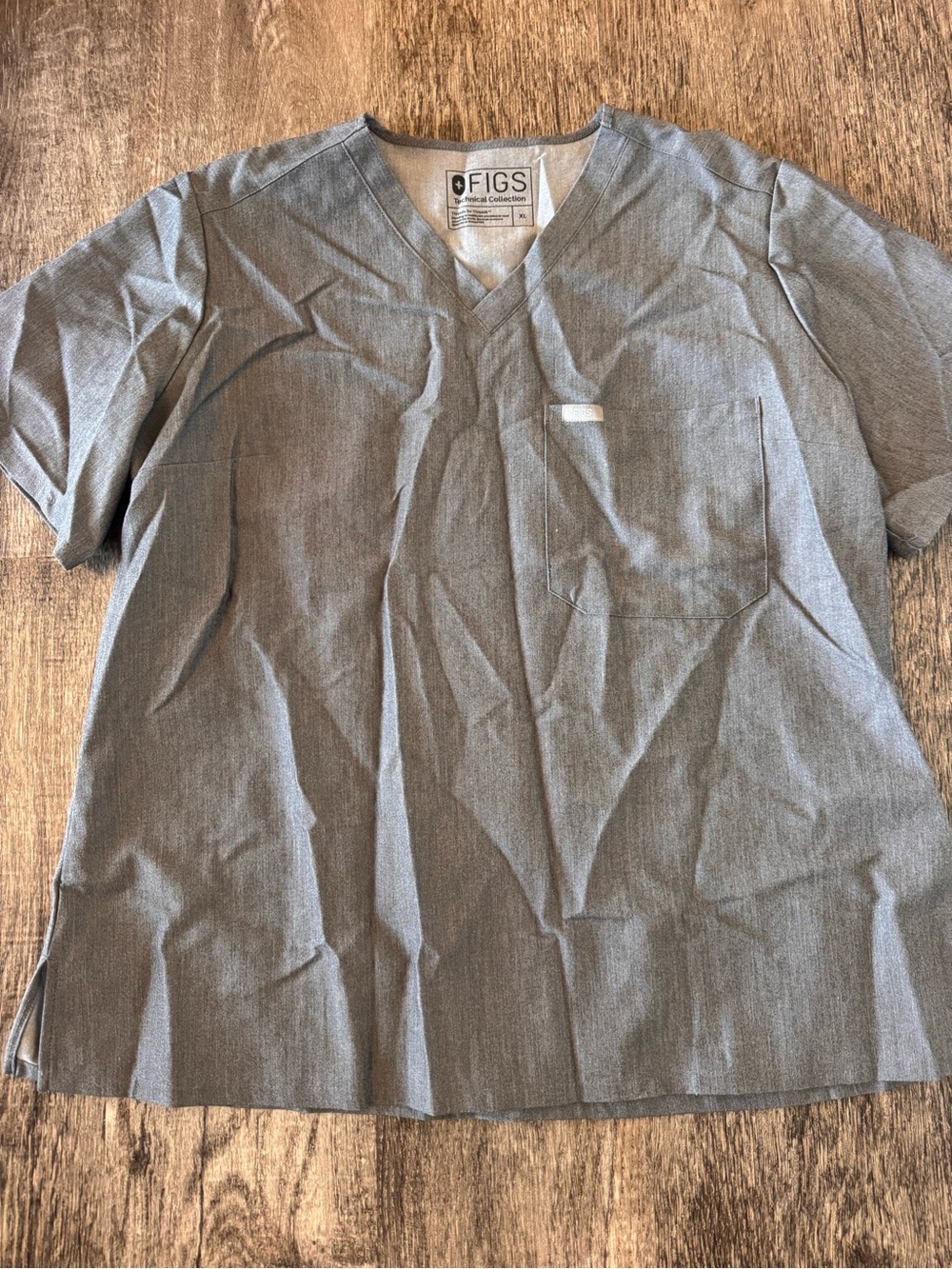 FIGS V-Neck Scrub Top in Heather Gray